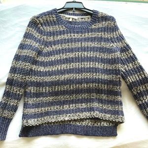 Blue and gray knit sweater
